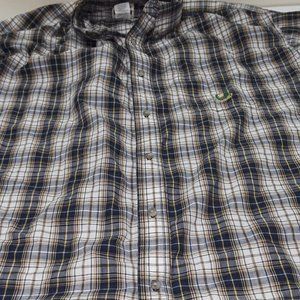 Wrangler Riata brown, gray, white plaid shirt